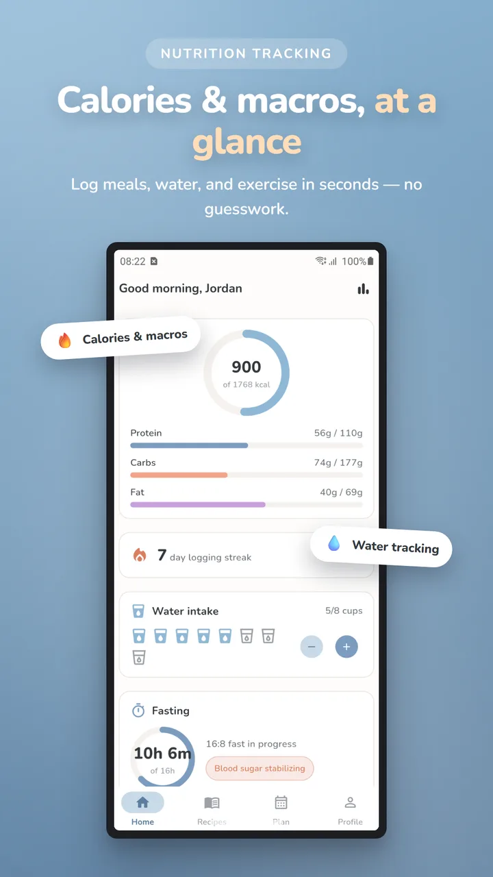Mealique screenshot: Calorie & macro tracker